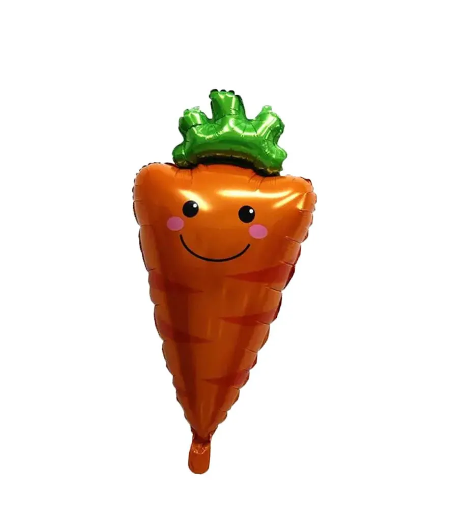 10 Foil Fruit and Vegetable Shaped Balloons Set
