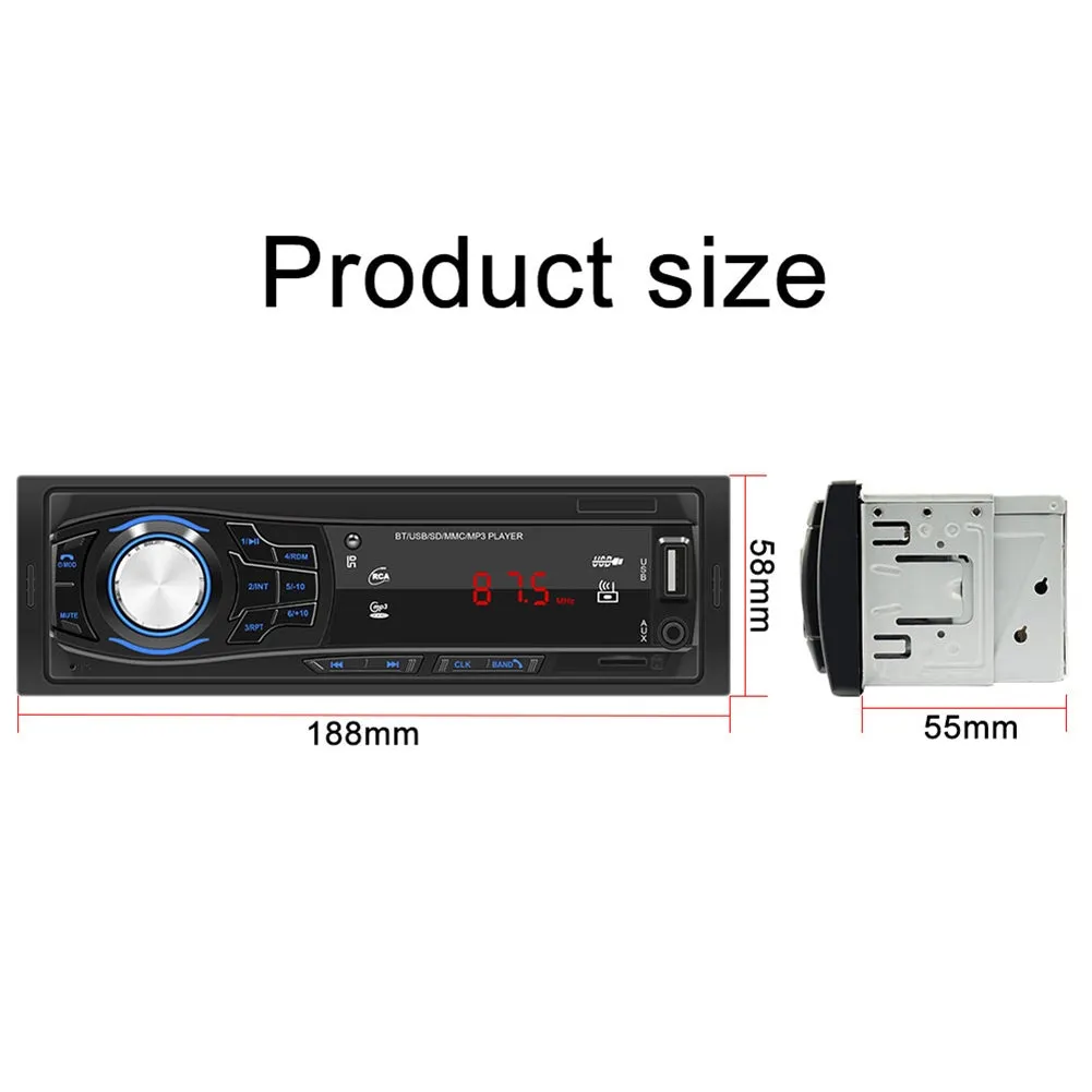 12v Car Multimedia Stereo Bluetooth MP3 Player FM Radio Receiver
