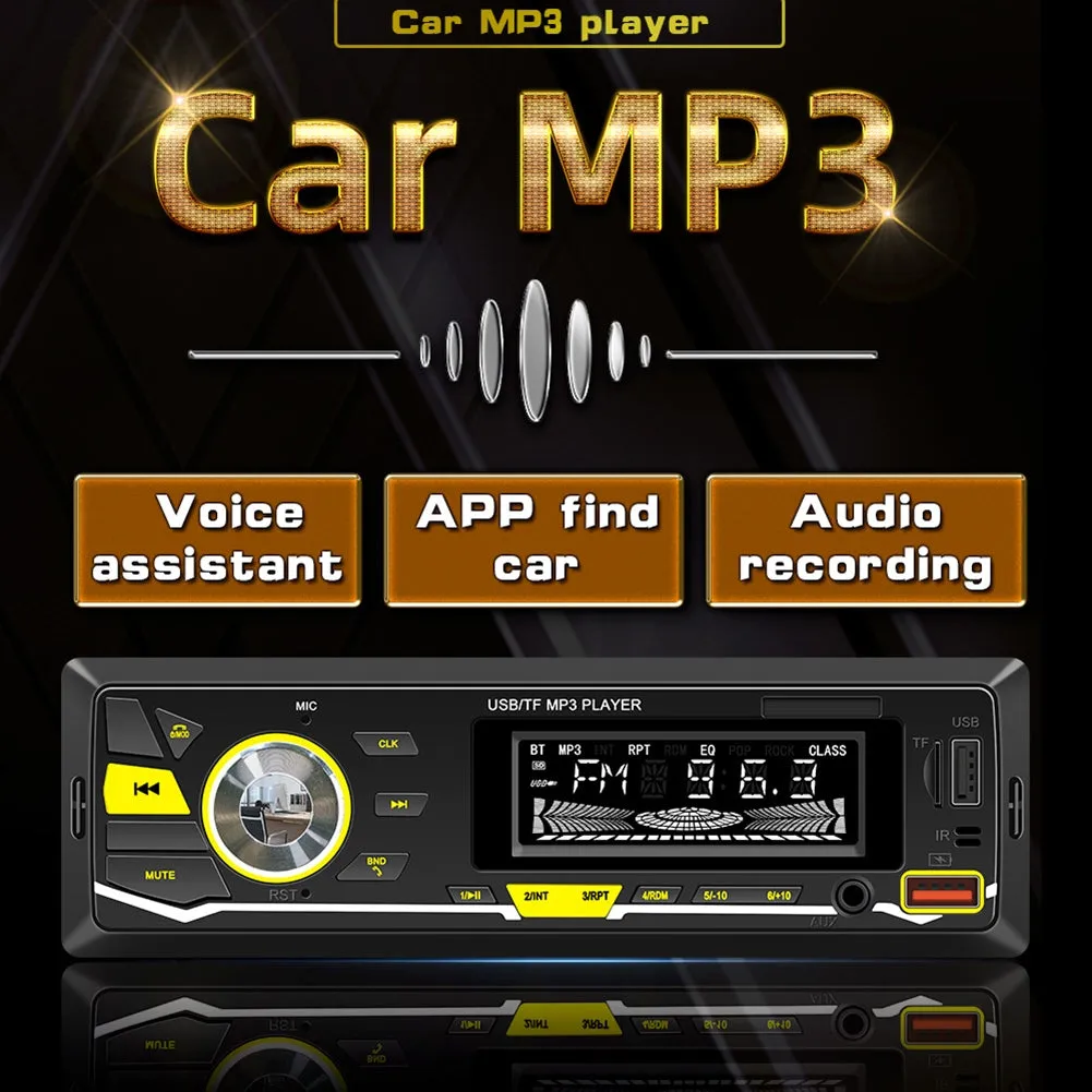 12V Car Radio MP3 Player Support TF USB Drive Colorful Lighting