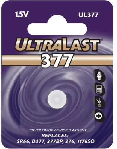 1.55v SILVER OXIDE 6.8MM X 2.6MM BATTERY - UL377
