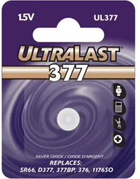 1.55v SILVER OXIDE 6.8MM X 2.6MM BATTERY - UL377