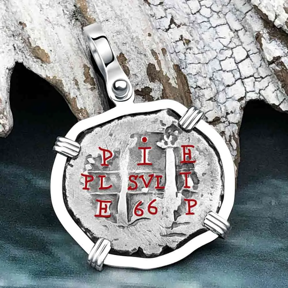 1666 Consolacion Shipwreck Pirate Era 1 Reale Cob 14K White Gold Pendant | Artifact #3642