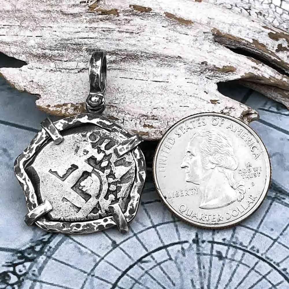1754 Pirate Era Spanish 2 Reale "Piece of Eight" Sterling Silver TORTUGA COLLECTION Pendant | Artifact #3582