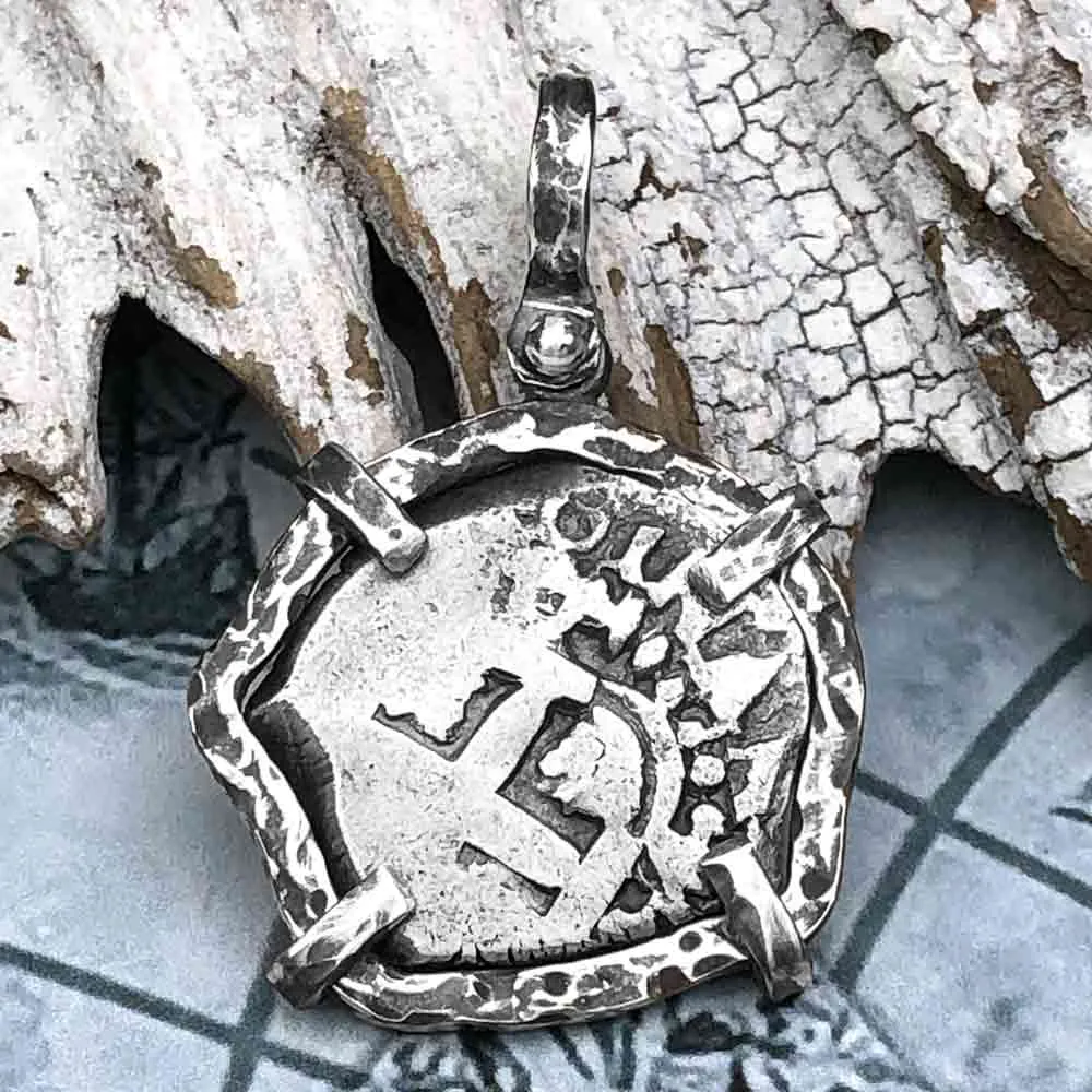 1754 Pirate Era Spanish 2 Reale "Piece of Eight" Sterling Silver TORTUGA COLLECTION Pendant | Artifact #3582