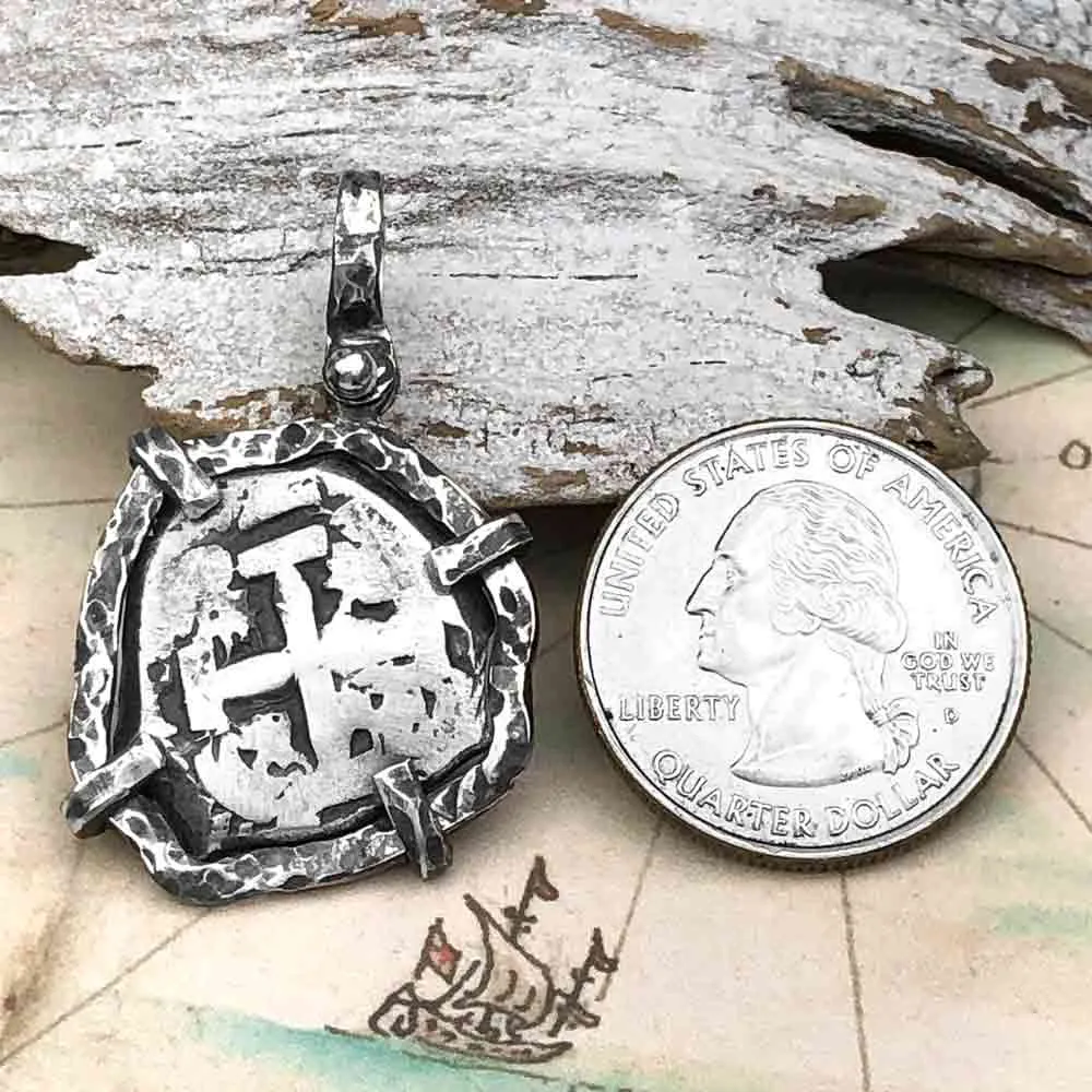 1759 Pirate Era Spanish 2 Reale "Piece of Eight" Sterling Silver TORTUGA COLLECTION Pendant | Artifact #3581