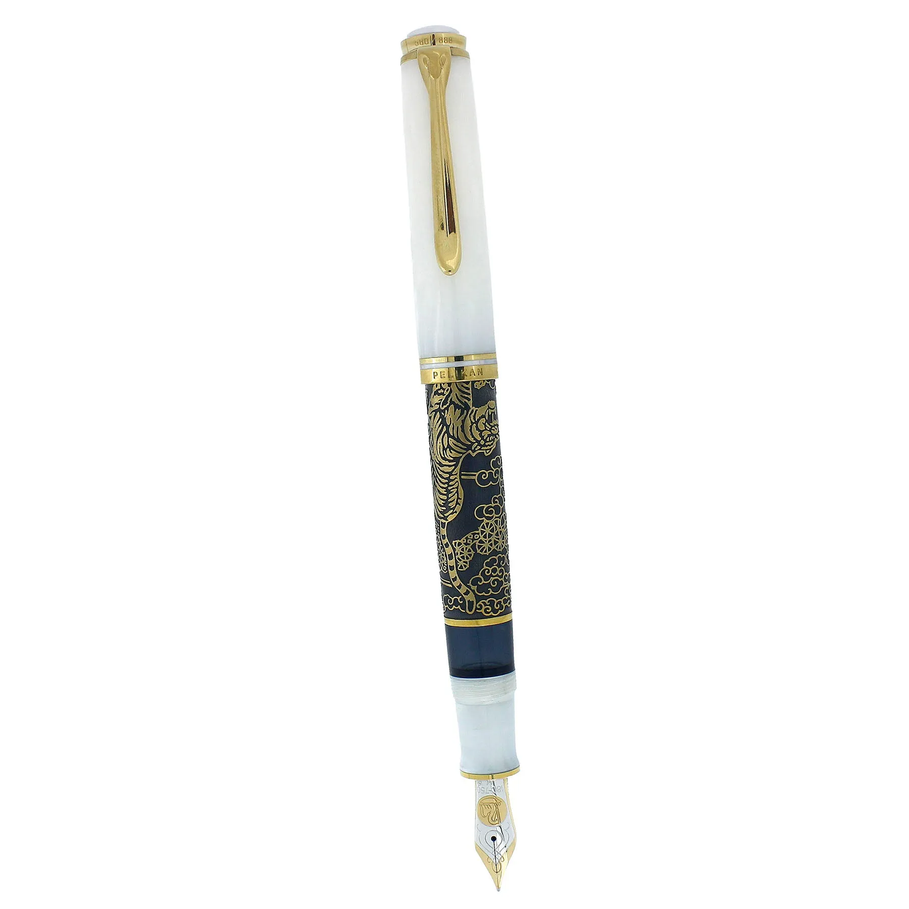 2000 PELIKAN M924 TALE OF A WHITE TIGER LIMITED EDITION 580/888 FOUNTAIN PEN W/BOX NEVER INKED