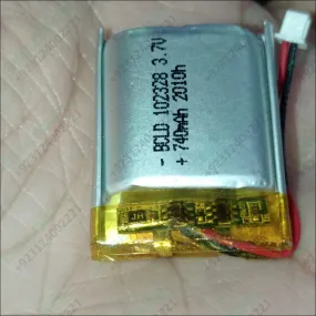23mm x 28mm x 10mm 3.7v 740ma Li Ion Battery In Pakistan