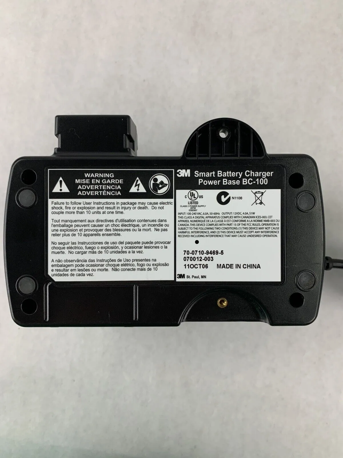 3M BC-100 Smart Battery Charger BC-210 w/ 3M BC-210A Smart Adapter Power Tested