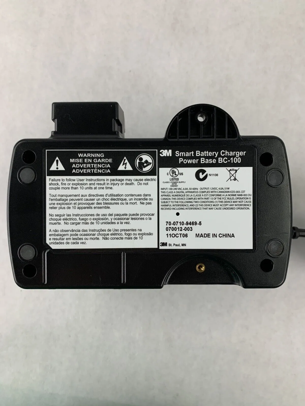 3M BC-100 Smart Battery Charger BC-210 w/ 3M BC-210A Smart Adapter Power Tested