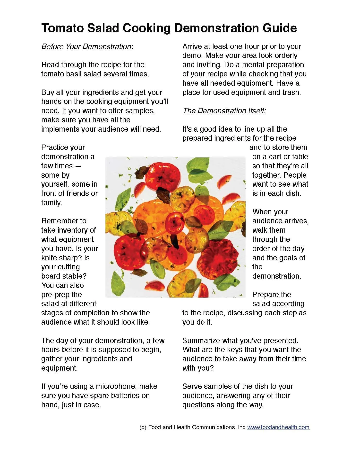 A Tomato Basil Salad 24" Square Banner for Bulletin Boards and Walls