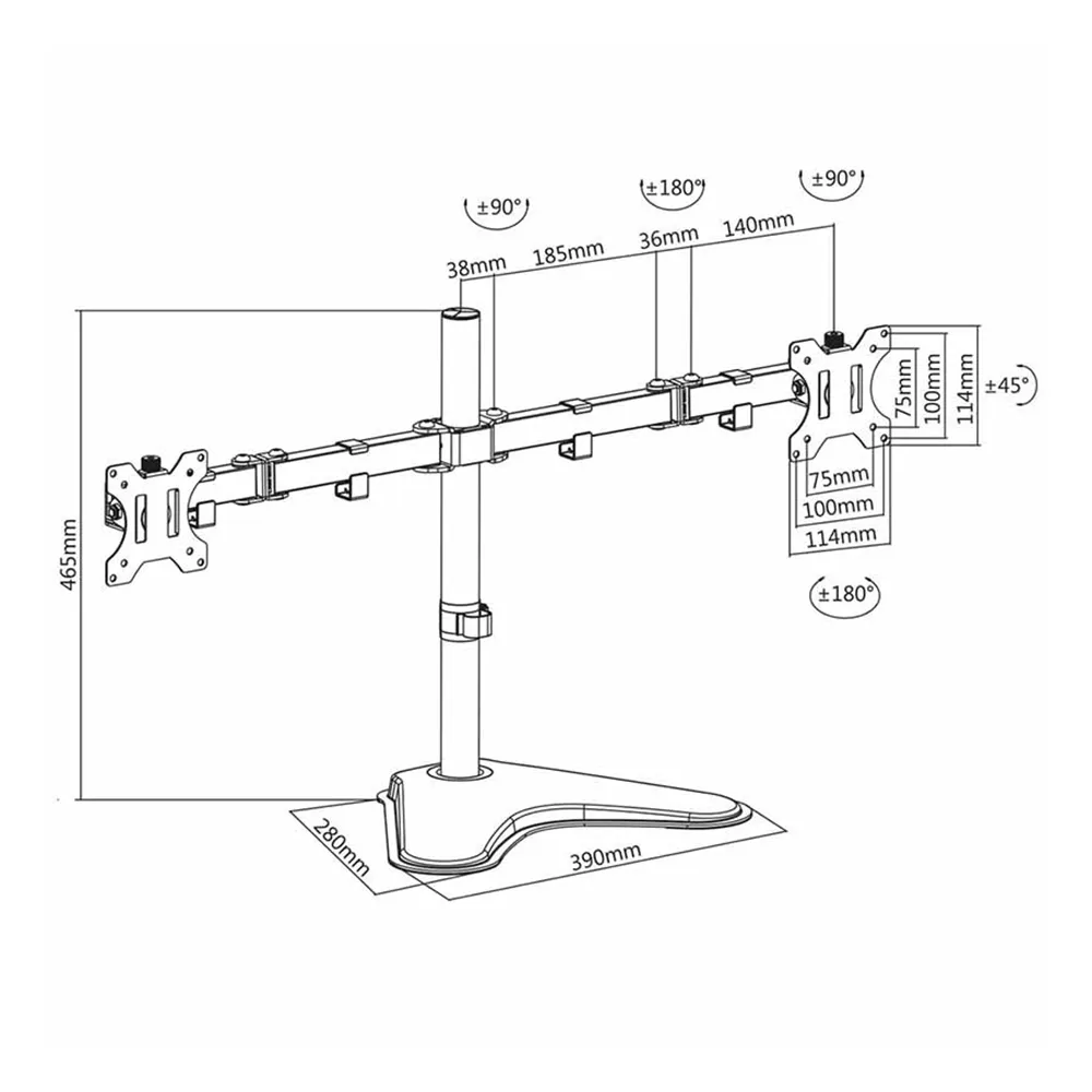 ACT Dual Desk Mount Stand 32"