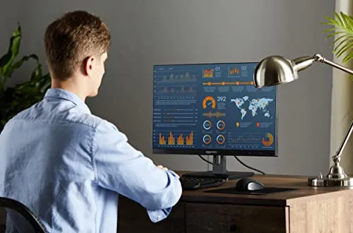 Amazon Basics - 27 Inch IPS Monitor 75 Hz Powered with AOC Technology FHD 1080P HDMI, Display Port and VGA Input VESA Compatible Built-in Speakers for Office and Home, Black