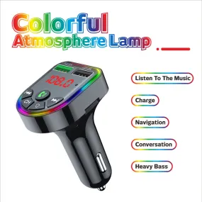 Ambient Light Bluetooth-compatible 5.0 Fm Transmitter Car  Mp3