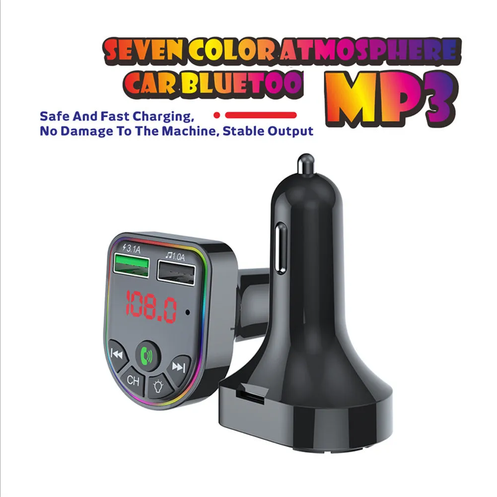 Ambient Light Bluetooth-compatible 5.0 Fm Transmitter Car  Mp3