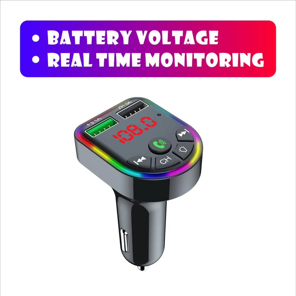 Ambient Light Bluetooth-compatible 5.0 Fm Transmitter Car  Mp3