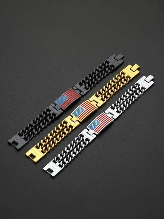 American Flag Memorial Day 4th of July Independence Day Bracelet