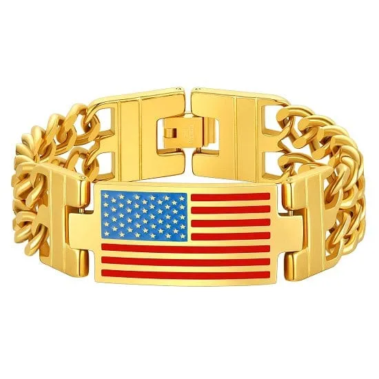 American Flag Memorial Day 4th of July Independence Day Bracelet