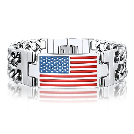 American Flag Memorial Day 4th of July Independence Day Bracelet