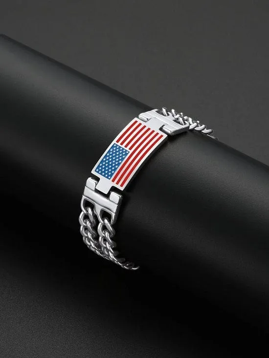 American Flag Memorial Day 4th of July Independence Day Bracelet