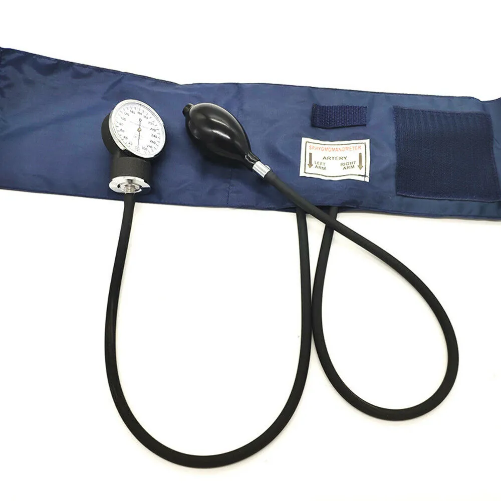 Aneroid Sphygmomanometer Stethoscope Kit Manual Blood Pressure BP Cuff Gauge