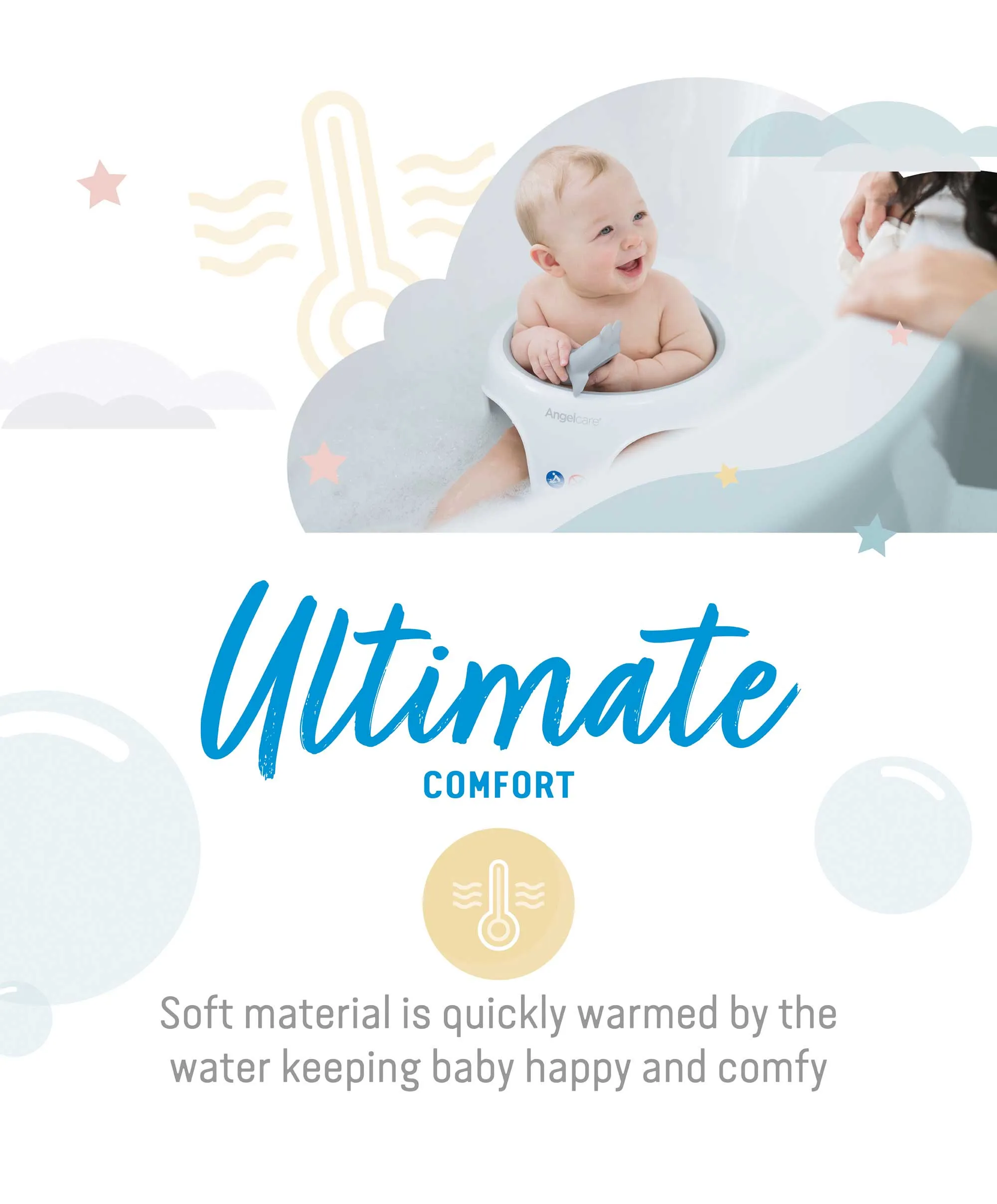 Angelcare Aqua Soft Touch Baby Bath Seat - Grey