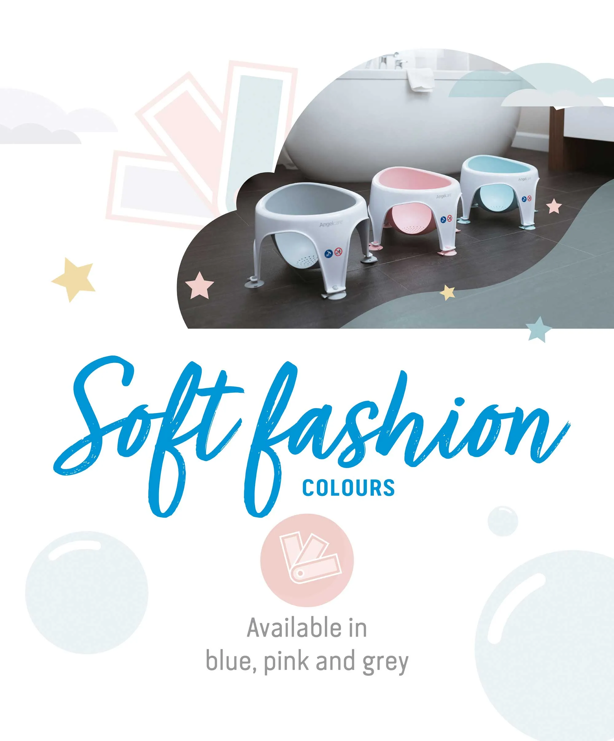 Angelcare Aqua Soft Touch Baby Bath Seat - Grey