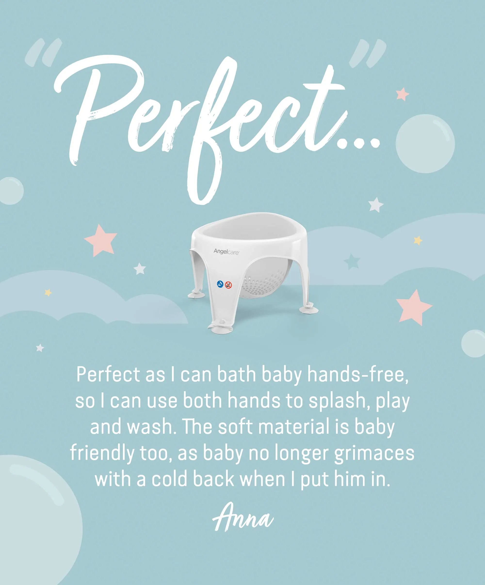 Angelcare Aqua Soft Touch Baby Bath Seat - Grey