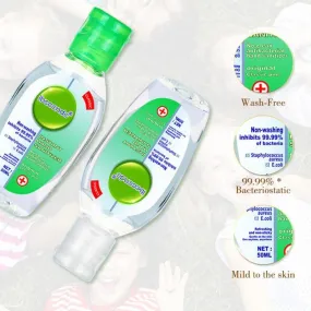Antibacterial Hand Sanitizer 75% Bacteriostatic Gel Hand Sanitizer Wipe Out Bacteria 50ml Disposable Disinfectant Gel Green Flip Hand Sanitizer,