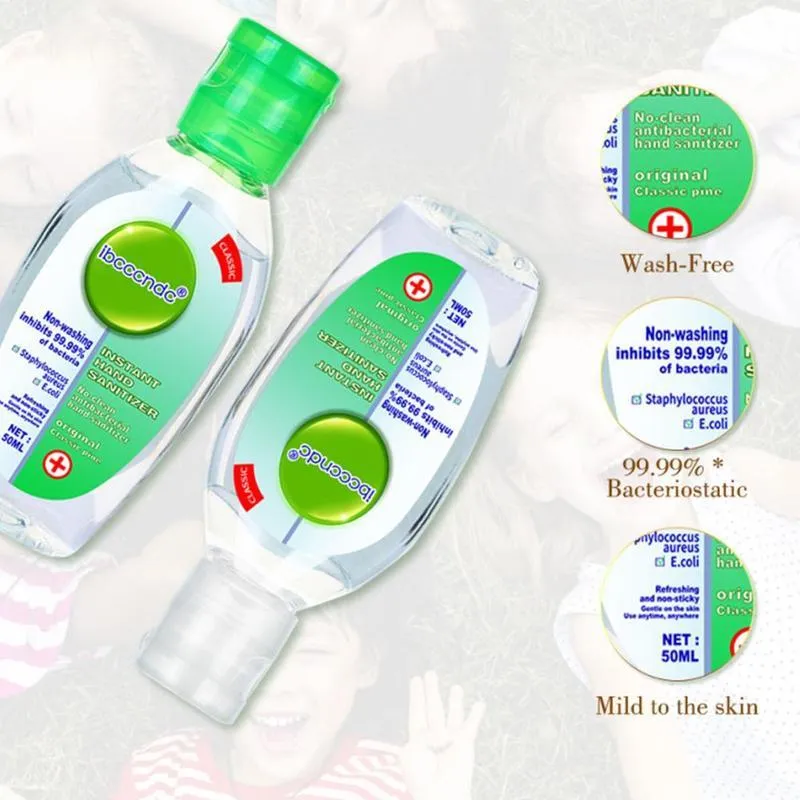 Antibacterial Hand Sanitizer 75% Bacteriostatic Gel Hand Sanitizer Wipe Out Bacteria 50ml Disposable Disinfectant Gel Green Flip Hand Sanitizer,