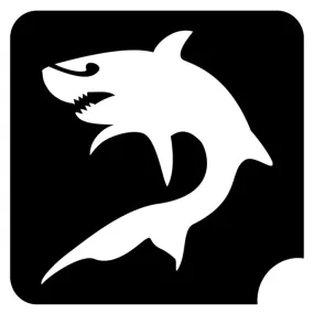 Art Factory Glitter Tattoo Stencil - Curved Shark 225 (5/PK)