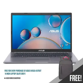 ASUS X415EA-EK760T LAPTOP (SLATE GREY) | 14" FHD | i3-1115G4 | 4GB DDR4 | 128GB   1TB HHD | INTEL® UHD | WIN10   ASUS NEREUS BACKPACK/BK