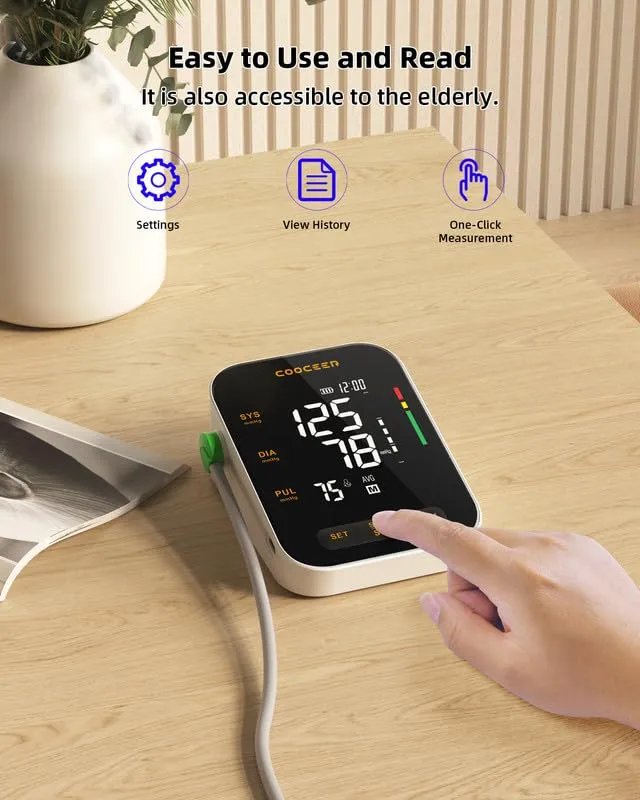 Automatic Blood Pressure Monitor: X8 Digital Blood Pressure machine upper arm for home use with Adjustable BP cuff(8.7-16.5") - Large Backlit Display (Black) Black
