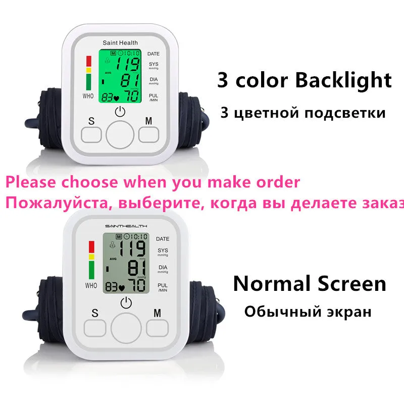 Automatic Digital Arm Blood Pressure Monitor BP Sphygmomanometer Pressure Gauge Meter Tonometer for Measuring Arterial Pressure