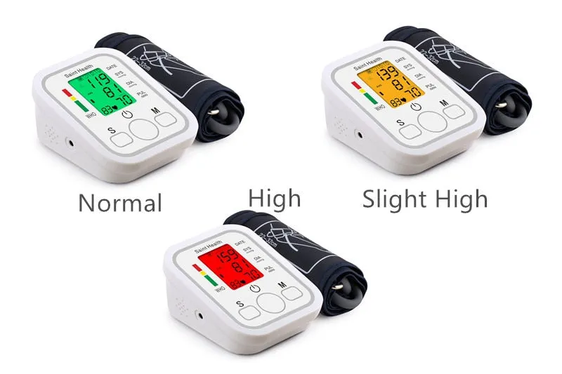 Automatic Digital Arm Blood Pressure Monitor BP Sphygmomanometer Pressure Gauge Meter Tonometer for Measuring Arterial Pressure
