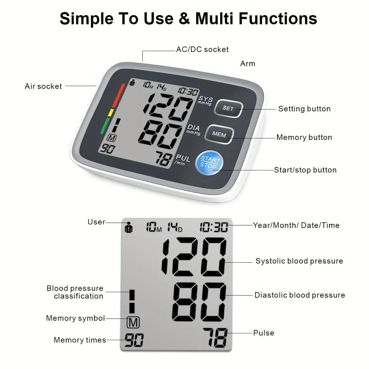 Automatic Upper Arm Blood Pressure Monitor