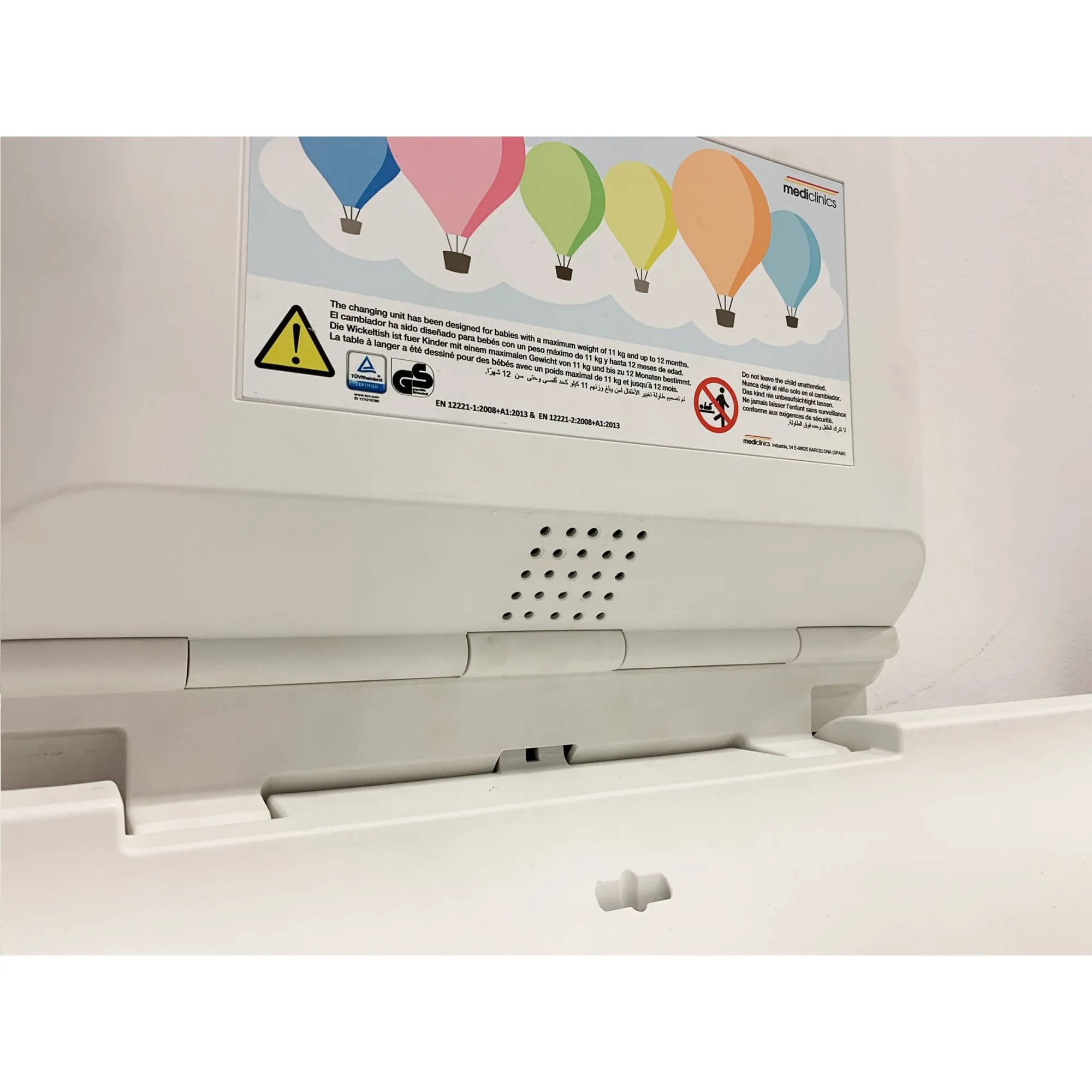 BabyMedi® Horizontal Baby Changing Station - Polypropylene / Stainless Steel with Ioniser