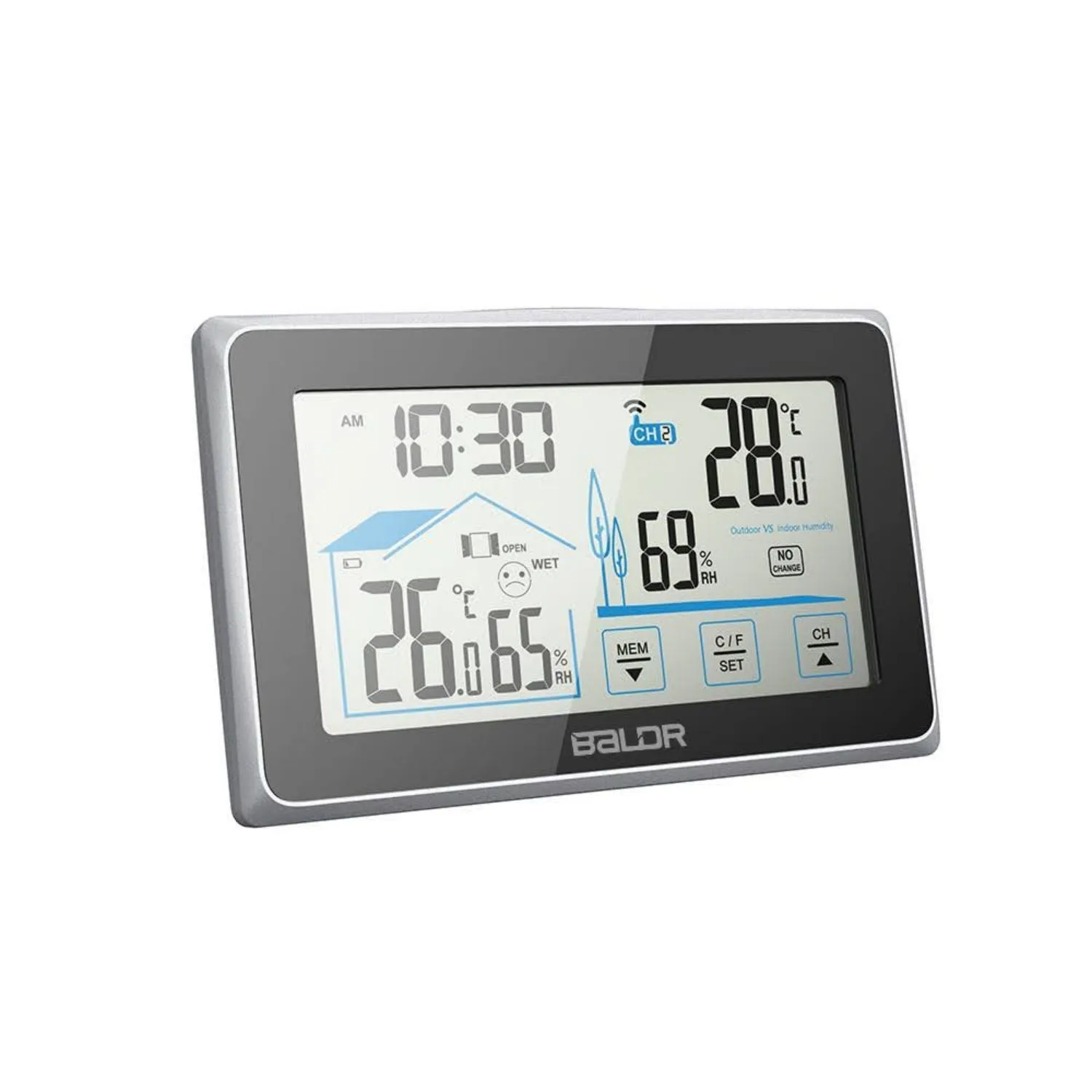 BALDR Indoor/Outdoor Wireless Touchscreen Thermometer