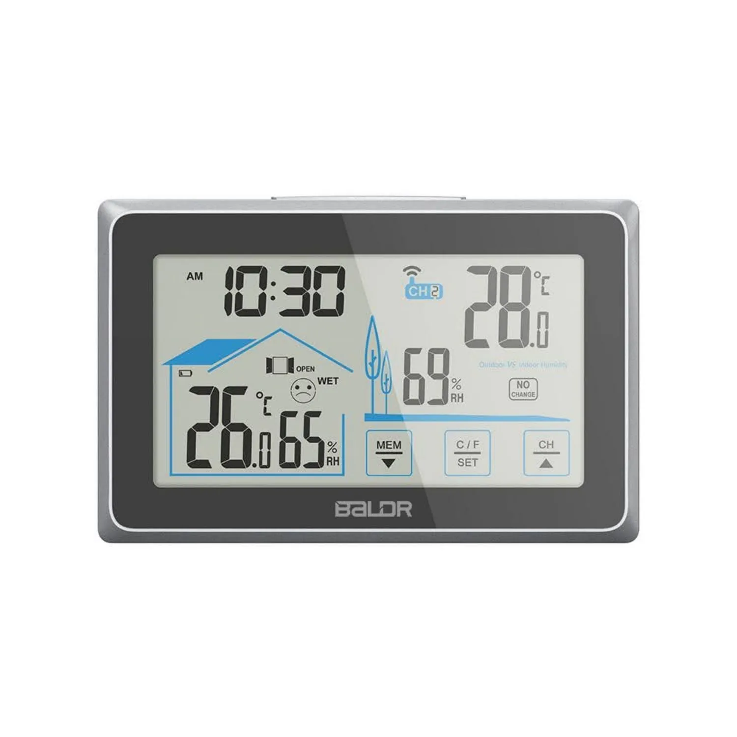 BALDR Indoor/Outdoor Wireless Touchscreen Thermometer