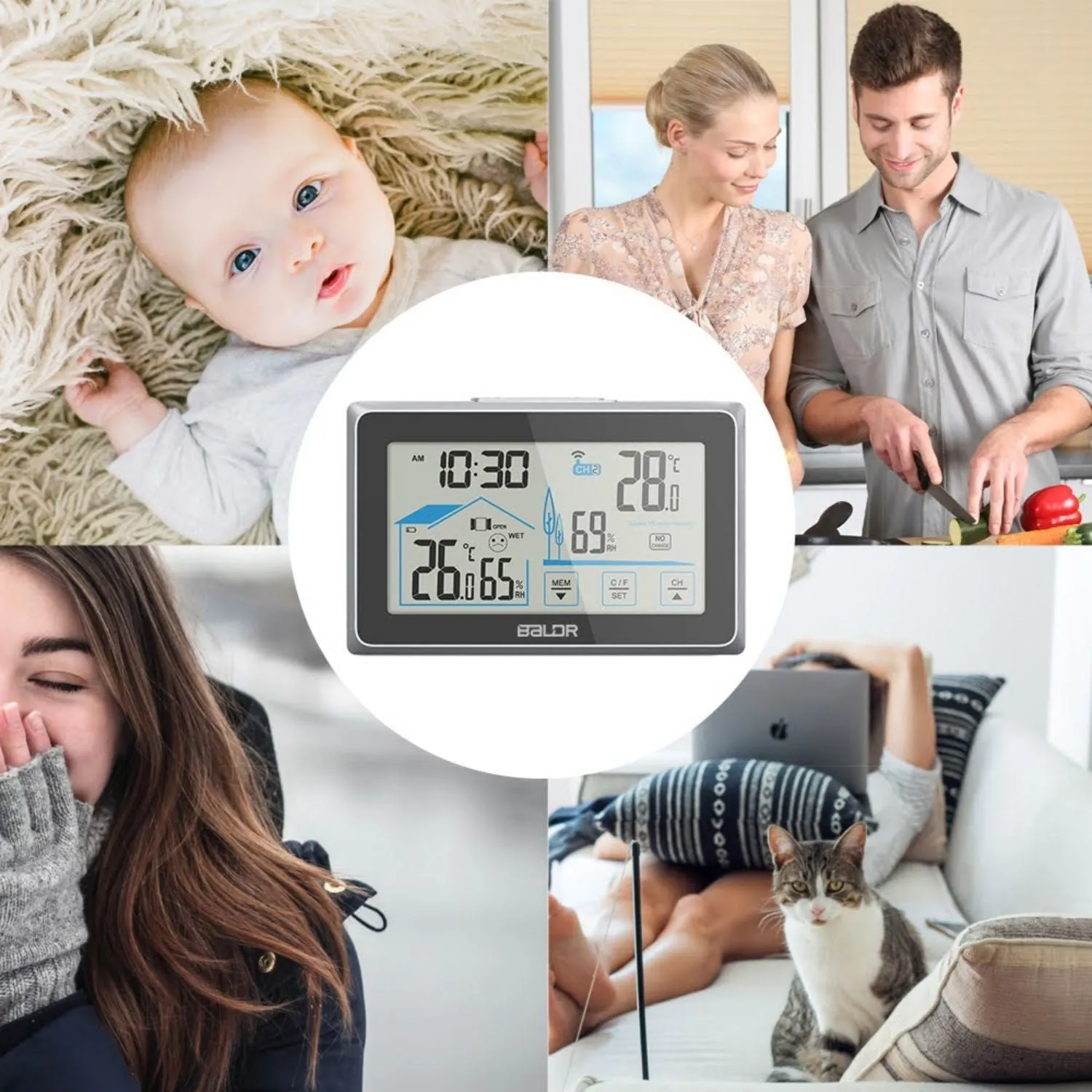 BALDR Indoor/Outdoor Wireless Touchscreen Thermometer