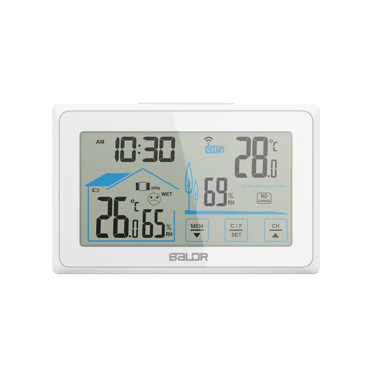 BALDR Indoor/Outdoor Wireless Touchscreen Thermometer