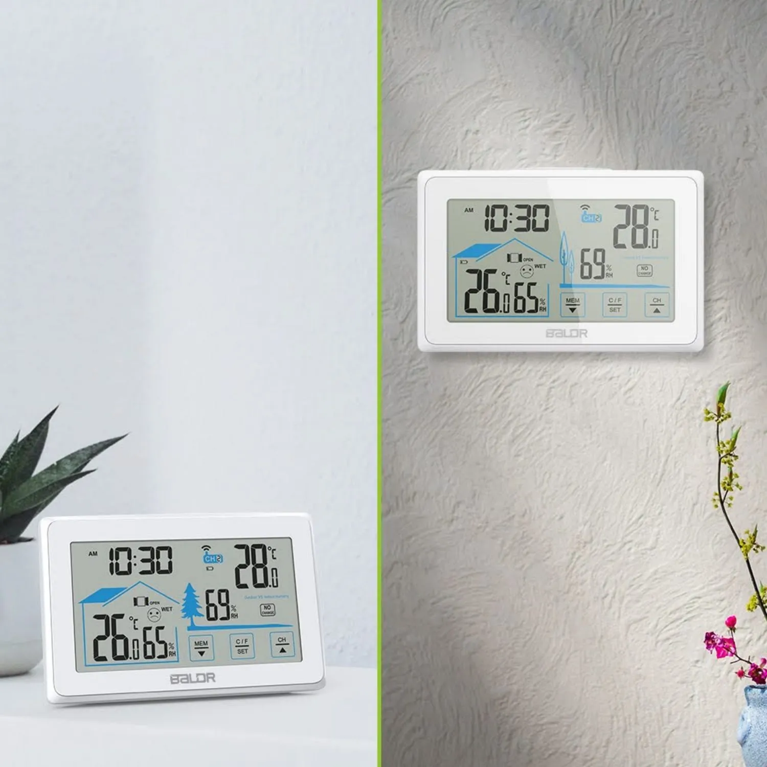 BALDR Indoor/Outdoor Wireless Touchscreen Thermometer