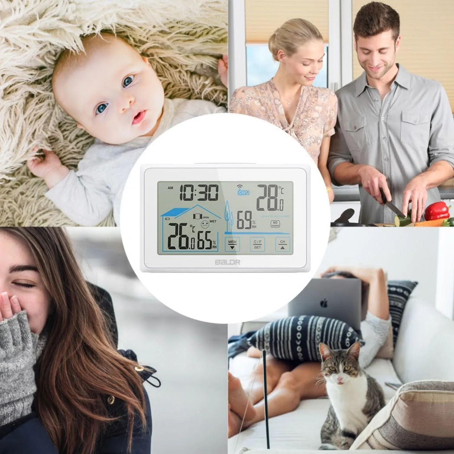 BALDR Indoor/Outdoor Wireless Touchscreen Thermometer