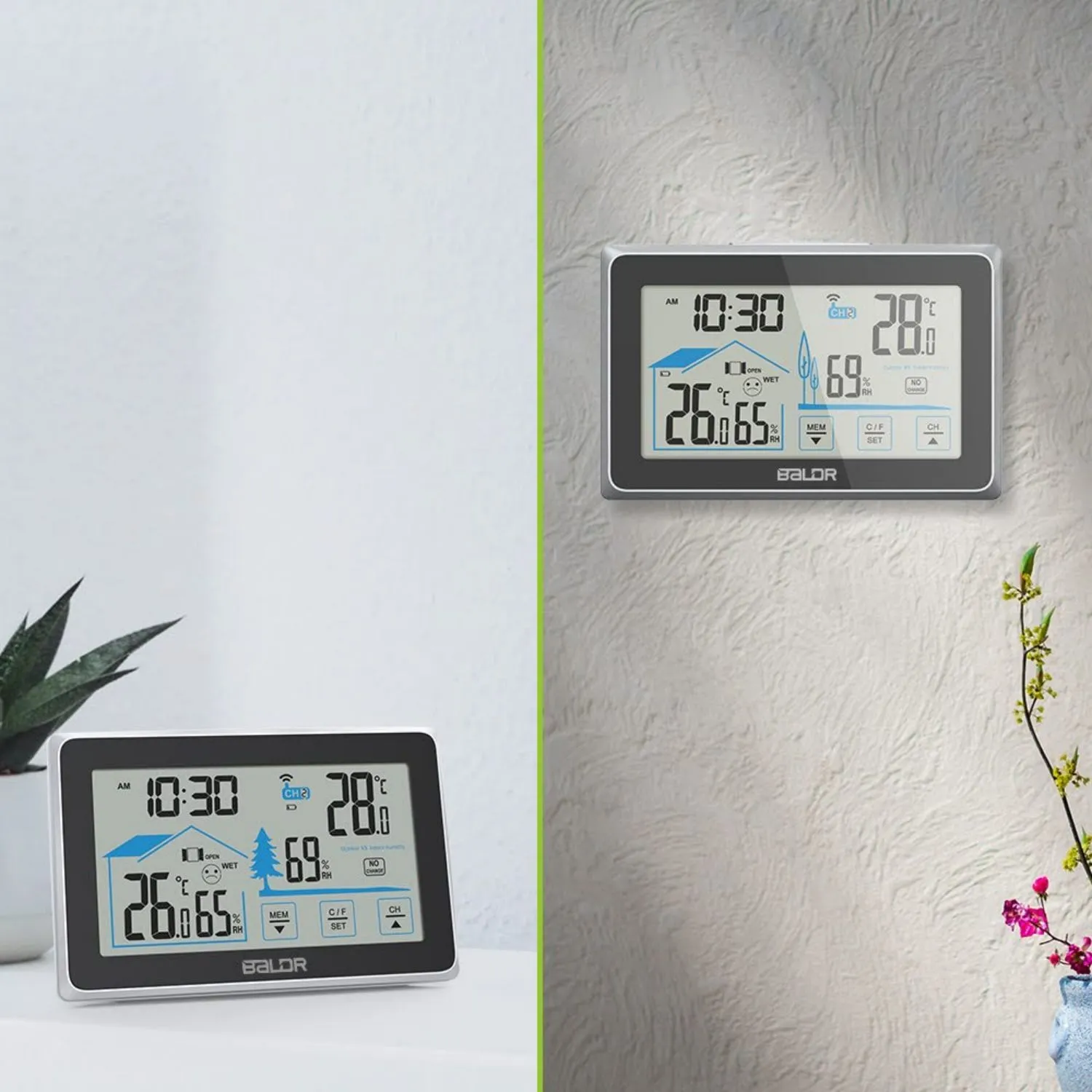 BALDR Indoor/Outdoor Wireless Touchscreen Thermometer