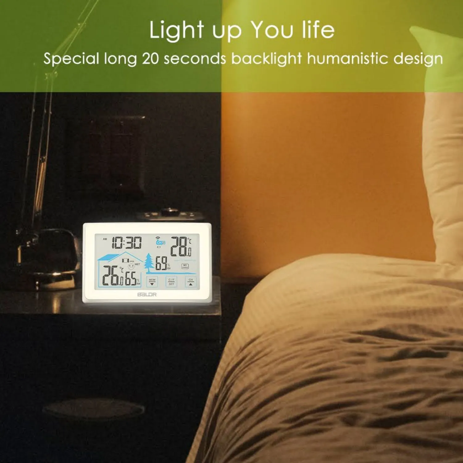 BALDR Indoor/Outdoor Wireless Touchscreen Thermometer
