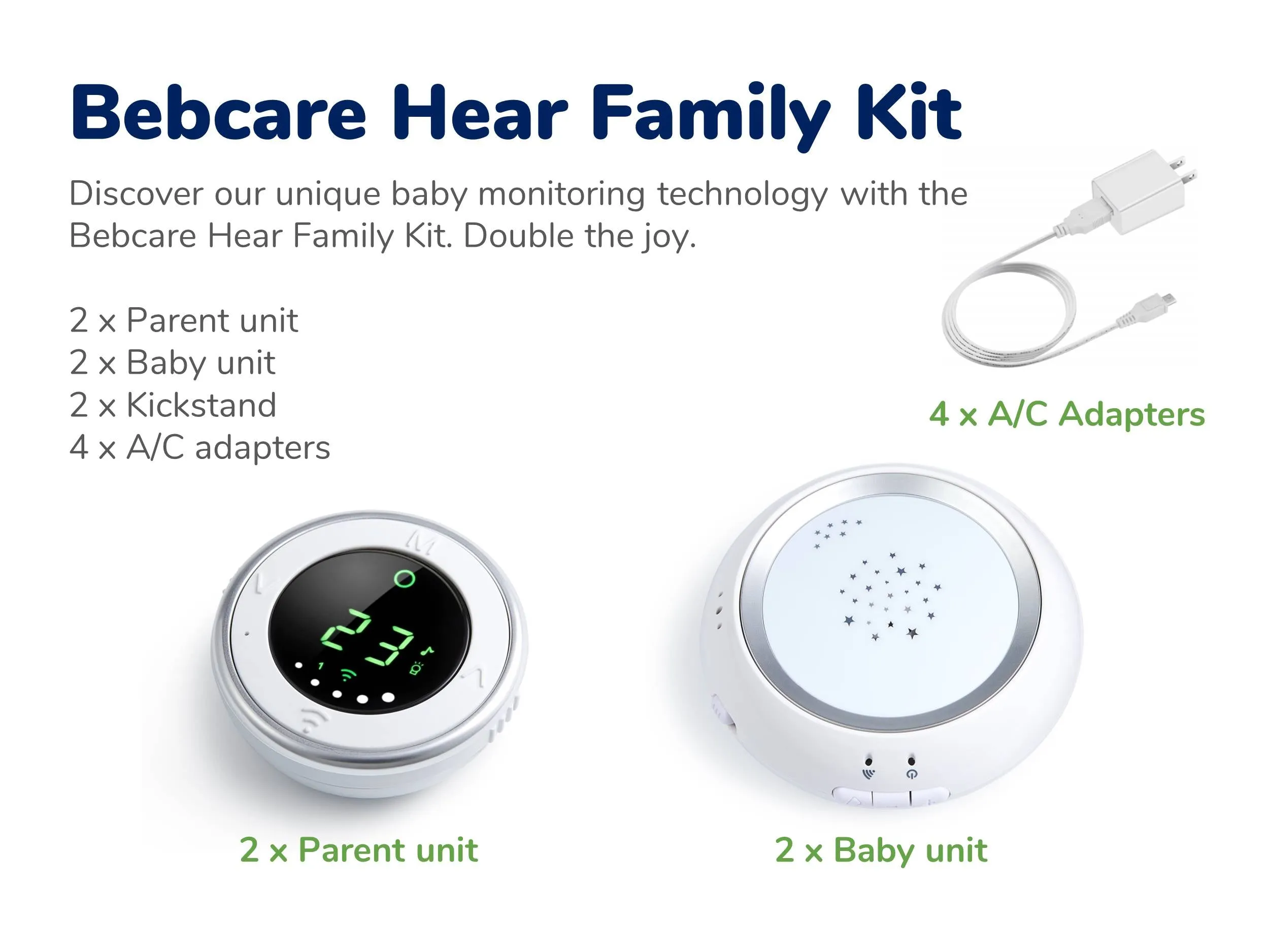 Bebcare Hear Digital Audio Baby Monitor (Family Kit)