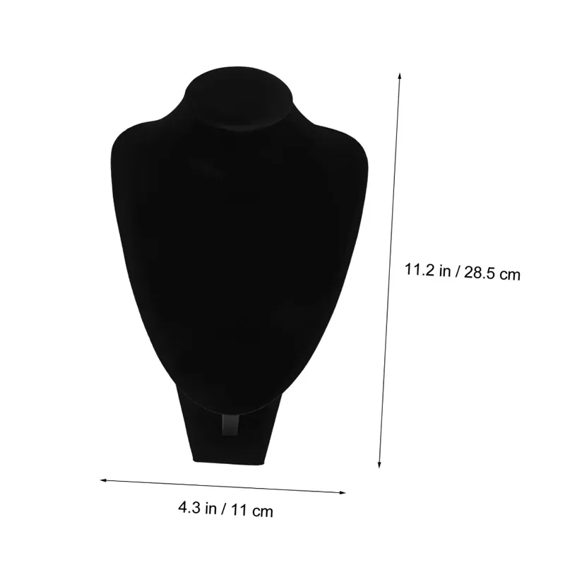 Black Velvet Necklace Pendant Mannequin Neck Stand
