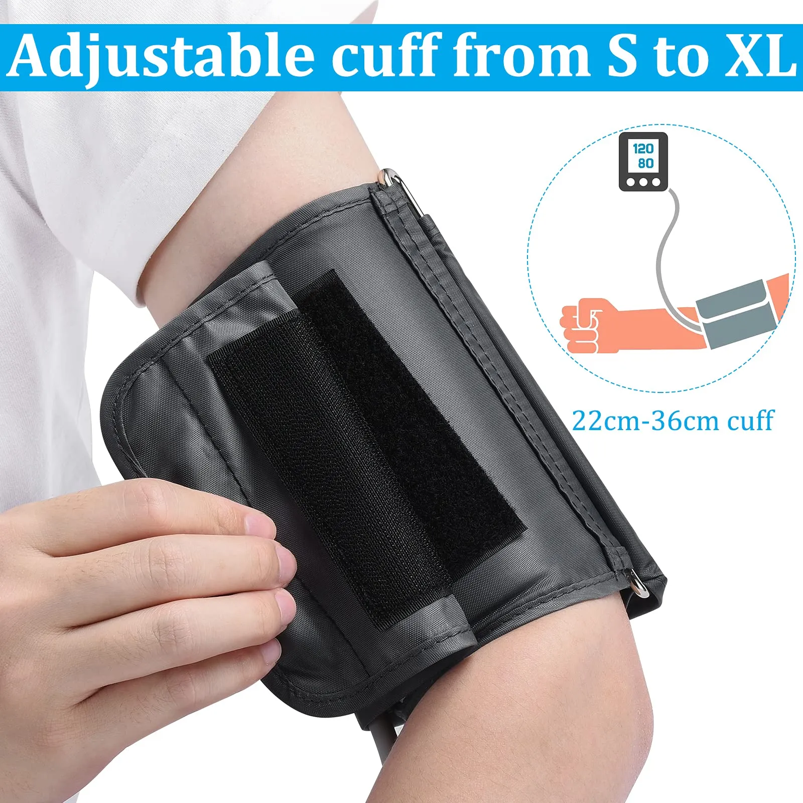 Blood Pressure Monitor Upper Arm, Heinstian Automatic Digital Bp Cuff Machine with Large LCD Screen, 2 Users & 3 Months Data Storage, Includes 4* AAA Batteries