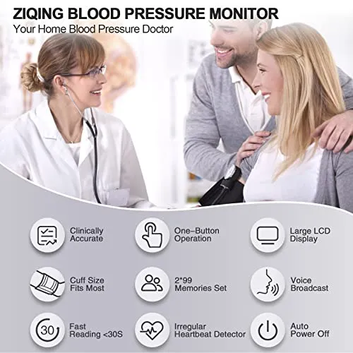 Blood Pressure Monitors, Bp Monitor - Blood Pressure Machine Large Cuff Blood Pressure Monitor Upper Arm Cuff 8.7''-17.3'', Large Screen, 2 Users Total 198 Memories, Clinically Accurate for Home Use