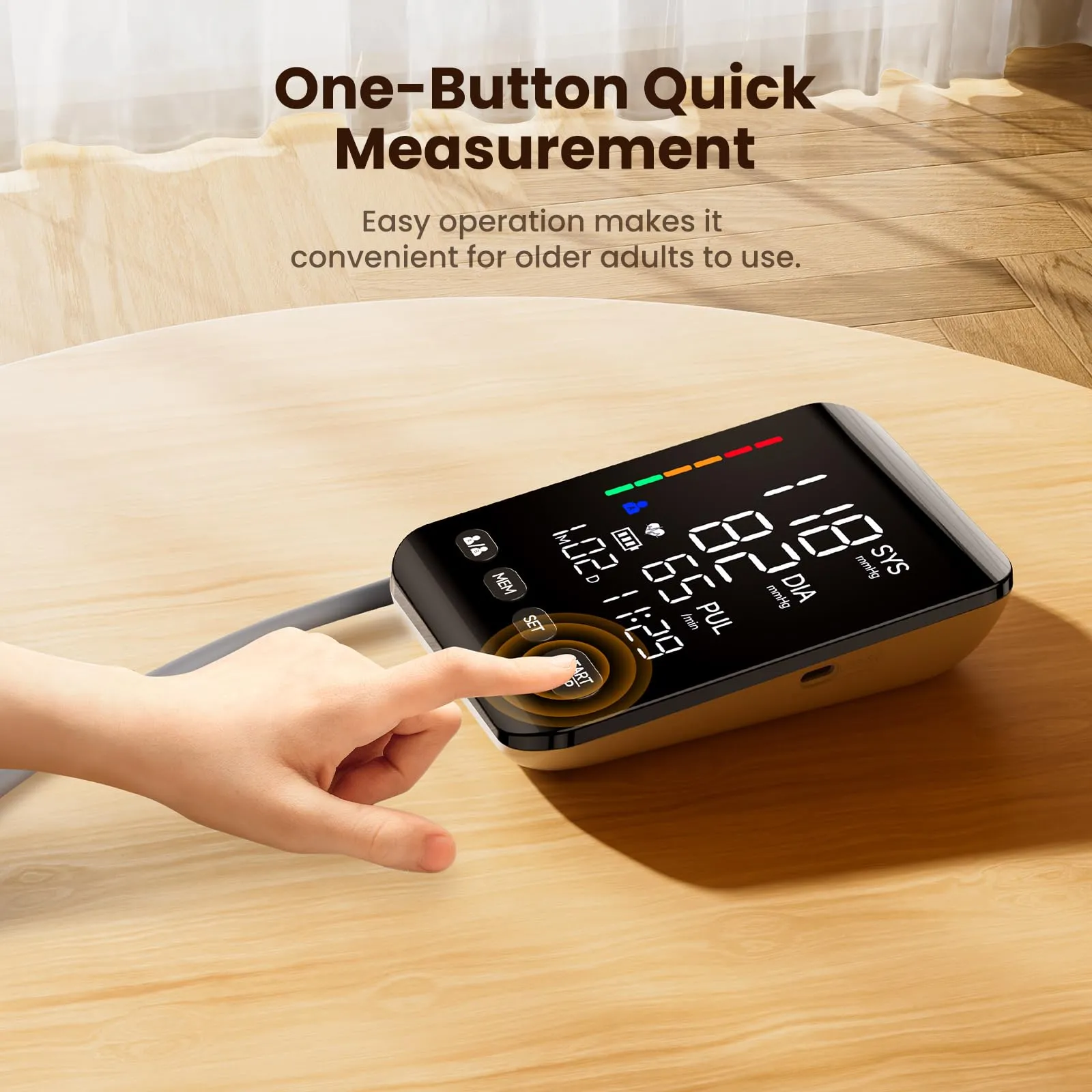 Blood Pressure Monitors for Home use, Digital Blood Pressure Machine with Backlit LED Display, Automatic Upper Arm Cuff (8.6''-16.5'' Adjustable), Store up to 2x199 Sets Memory for Two Users Black