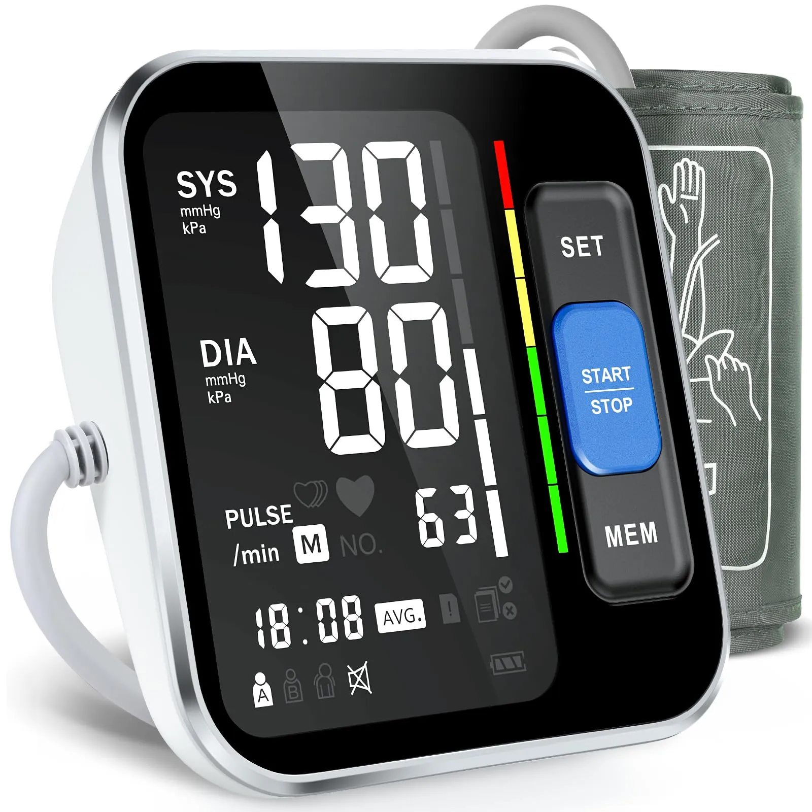 Blood Pressure Monitors for Home Use Upper Arm, Accurate cuff 8.7”-15.7” Monitor with Large Backlight Display 2 Users 240 Sets Memory & HR Detection, Digital BP Machine with Carrying Case Black